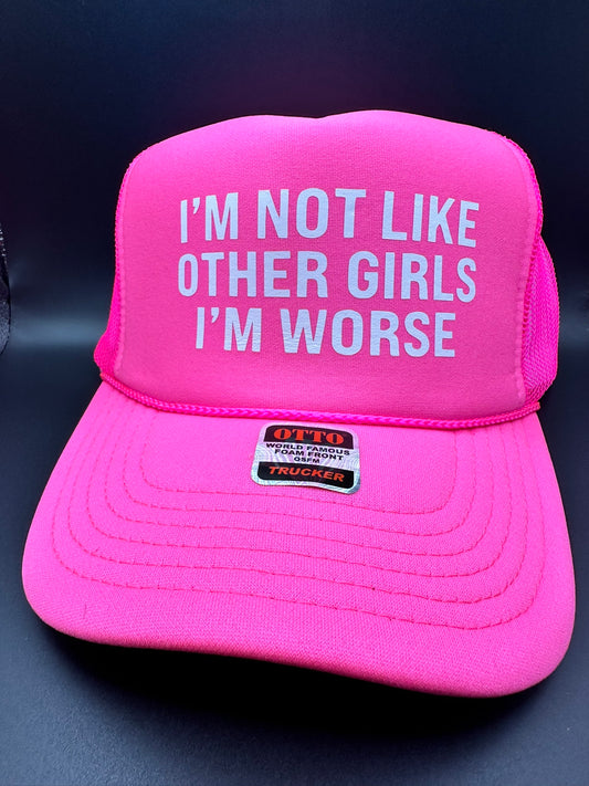 Not like other Girls hot pink trucker hat