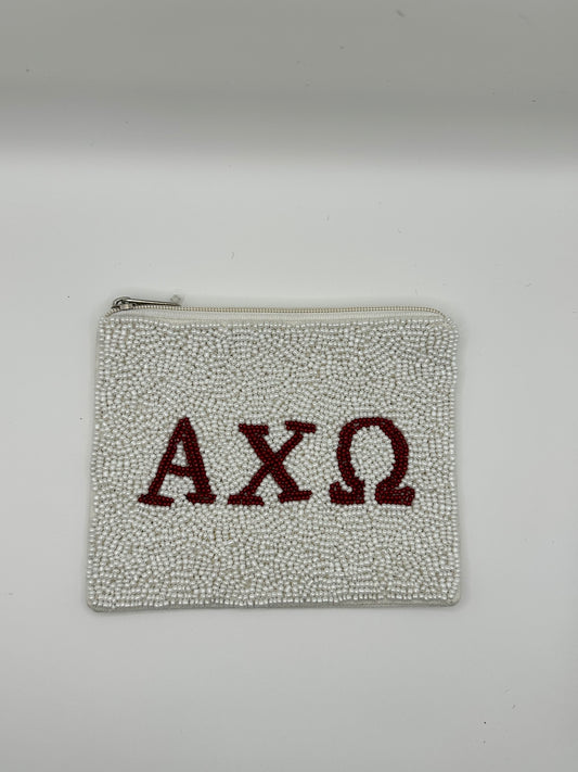 Alpha Chi Omega Beaded pouch