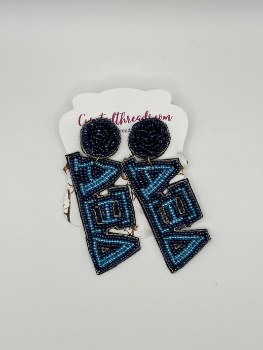 Alpha Xi Delta Beaded earrings