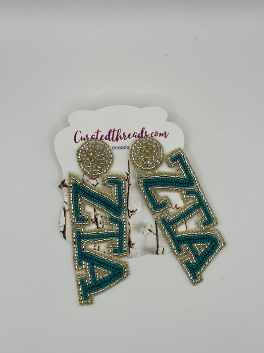 Zeta Tau Alpha Beaded earrings