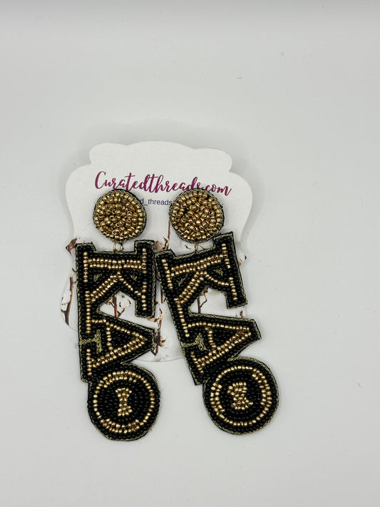 Kappa Alpha Theta Beaded earrings